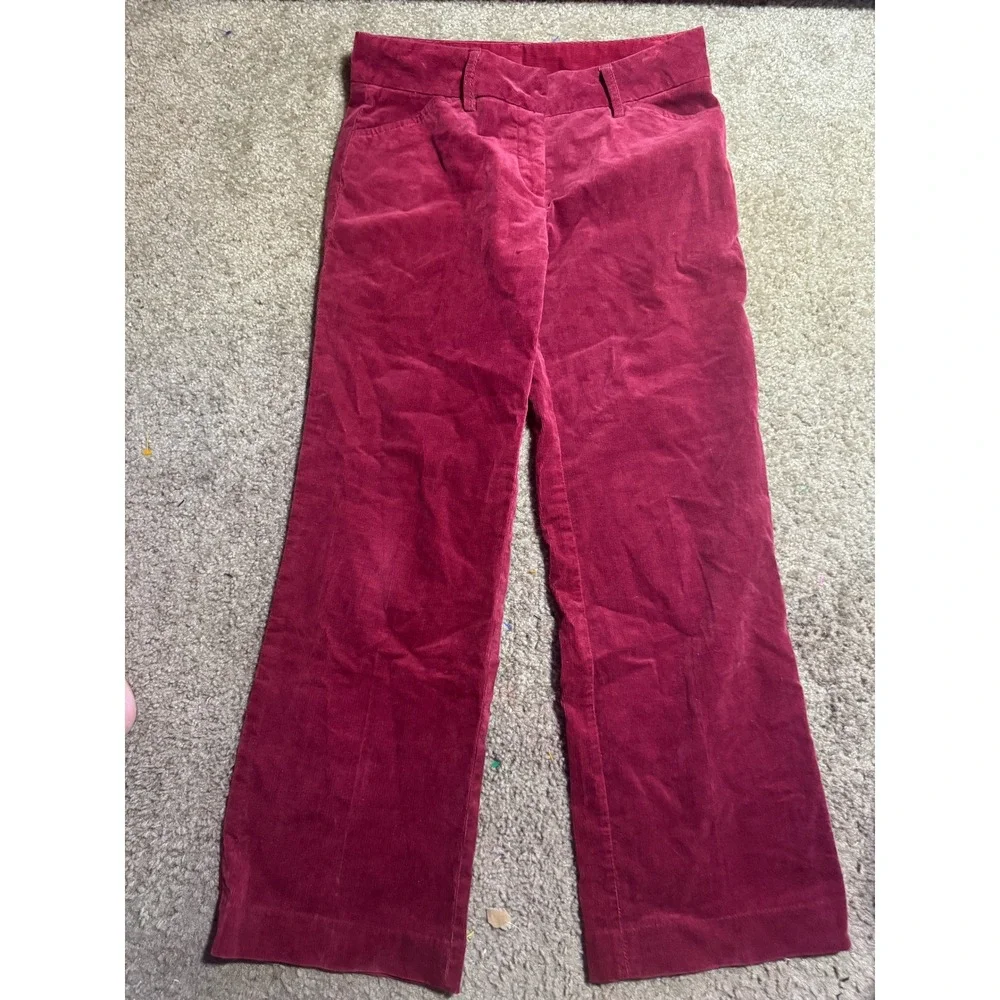 Mossimo Womens Red Corduroy Pants Y2K‎ Wide Leg Mid Rise Size 6 Berry Burgundy